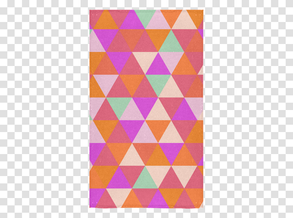 Orange Geometric Triangle Pattern Custom Towel 16 X28 Triangle, Rug, Texture, Paper Transparent Png