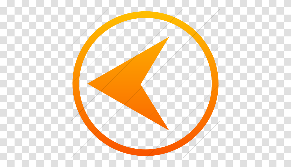 Orange Gradient Classica Back Button 1 Icon Orange Back Button, Logo, Symbol, Trademark, Star Symbol Transparent Png