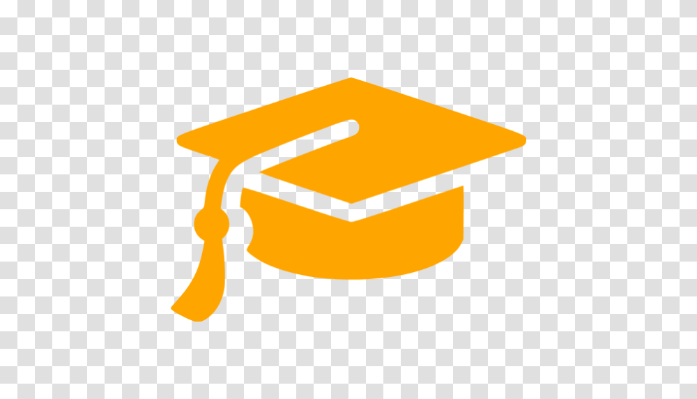 Orange Graduation Cap Icon, Label, Document Transparent Png