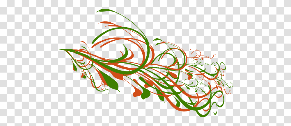 Orange Green Big Swirl Clip Arts For Web, Pattern, Floral Design, Embroidery Transparent Png