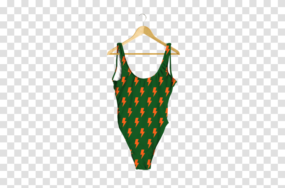 Orange Green Lightning Bolt One Piece, Apparel, Swimwear, Tank Top Transparent Png
