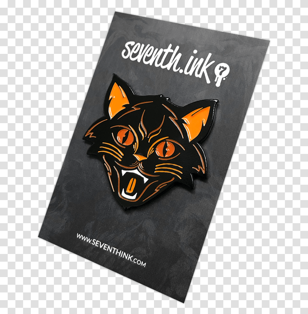 Orange Halloween Cat Enamel Pin Book Cover, Label, Text, Poster, Advertisement Transparent Png