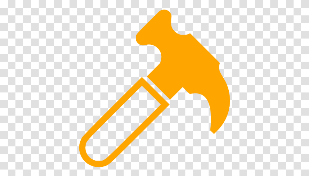 Orange Hammer 2 Icon Free Orange Hammer Icons Red Hammer Icon, Axe, Tool, Text Transparent Png
