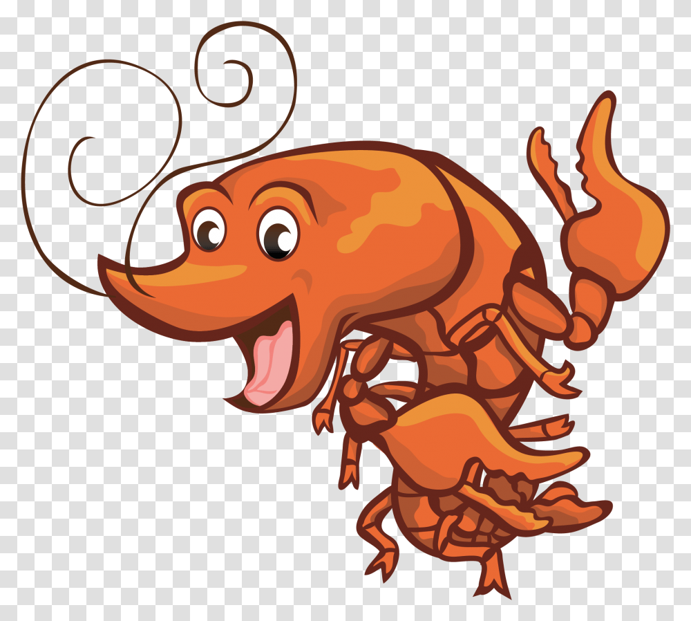 Orange Happy Crawfish Clip Art Crawfish Vector Clipart, Dragon, Animal, Mammal, Wildlife Transparent Png