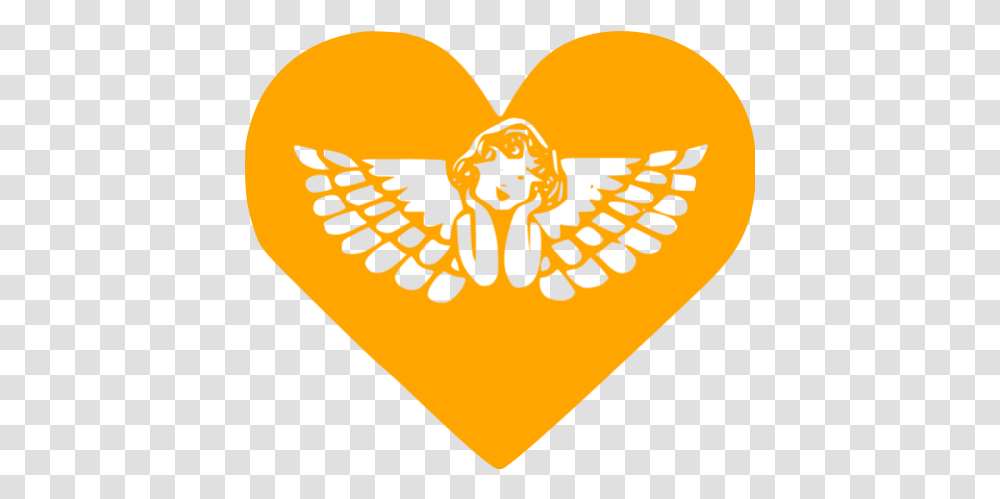 Orange Heart 64 Icon Free Orange Heart Icons For Women, Symbol, Emblem, Plectrum, Logo Transparent Png