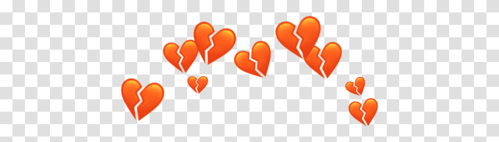 Orange Heart Crown Heartcrown Aesthetic Tumblr Broken Blue Heart Emoji, Dating Transparent Png