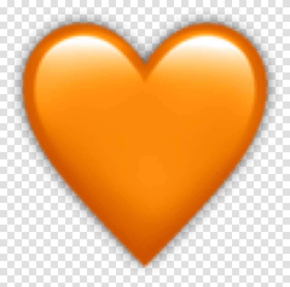 Orange Heart Emoji Sticker By Sakura Cher Orange Heart Emoji, Balloon, Cushion Transparent Png