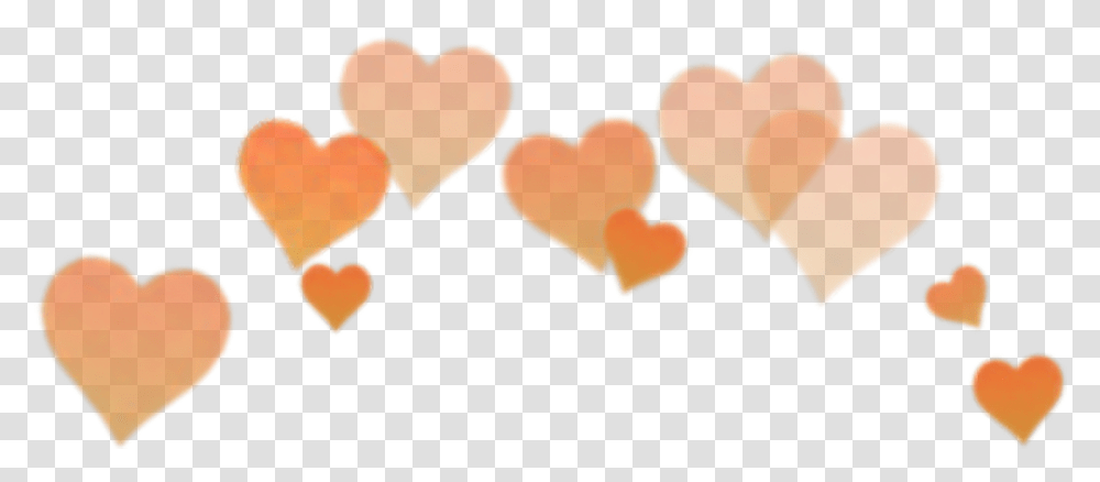 Orange Heart Filter Snapchat Sticker Orange Heart Crown, Stain Transparent Png