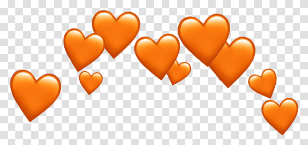 Orange Heart Hearts Tumblr Sticker By Nemyy Orange Heart Crown, Cushion, Pillow, Text Transparent Png