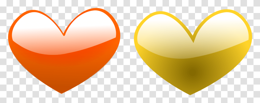 Orange Heart Love Clipart Orange Yellow Heart, Ball, Balloon, Lamp, Aircraft Transparent Png