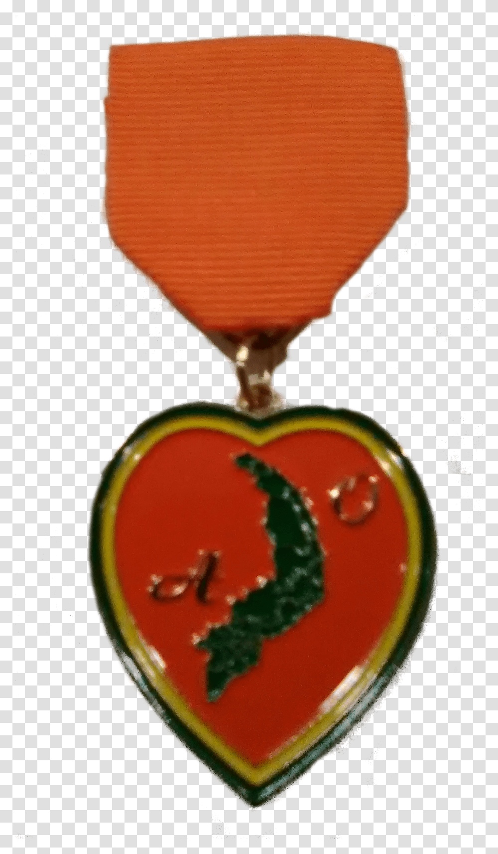 Orange Heart Medal Foundation Medal Application Solid, Logo, Symbol, Trademark, Trophy Transparent Png