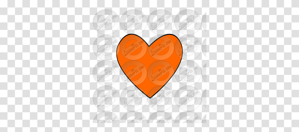 Orange Heart Picture For Classroom Language, Text, Plectrum, Plant, Label Transparent Png