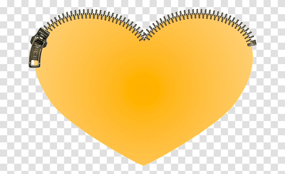 Orange Heart With Zip Clipart Girly, Text Transparent Png