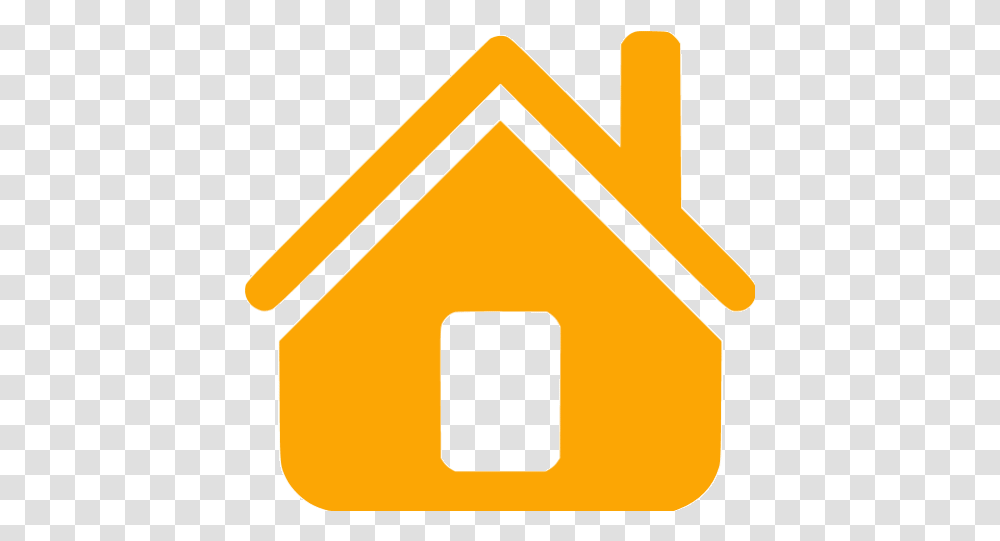 Orange Home Icon Home Icon Yellow, Symbol, Label, Text, Triangle Transparent Png