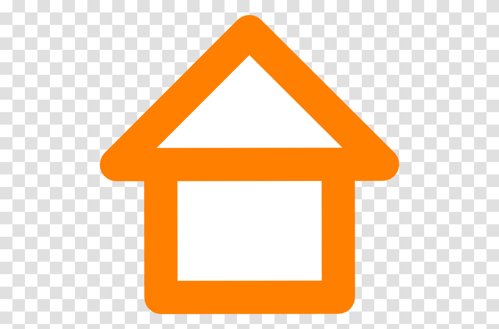 Orange House Outline Clip Art At Clker Home Clipart Orange, Bird Feeder, Mailbox, Letterbox, Label Transparent Png