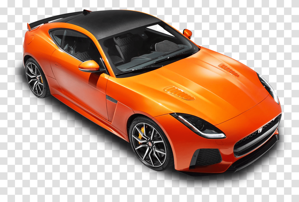 Orange Jaguar F Type Svr Coupe Top View F Type Svr Jaguar Price, Car, Vehicle, Transportation, Automobile Transparent Png