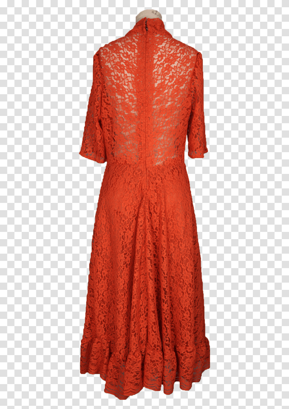 Orange Lace Dress Back Day Dress, Female, Overcoat, Woman Transparent Png