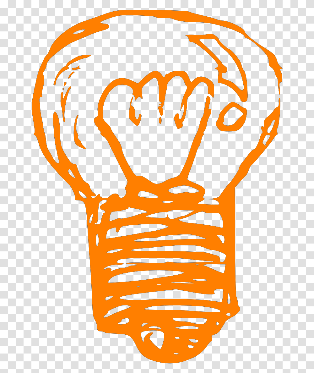 Orange Light Bulb Clip Art Icon And Svg Svg Clipart Orange Light Bulb, Hand, Text, Head Transparent Png