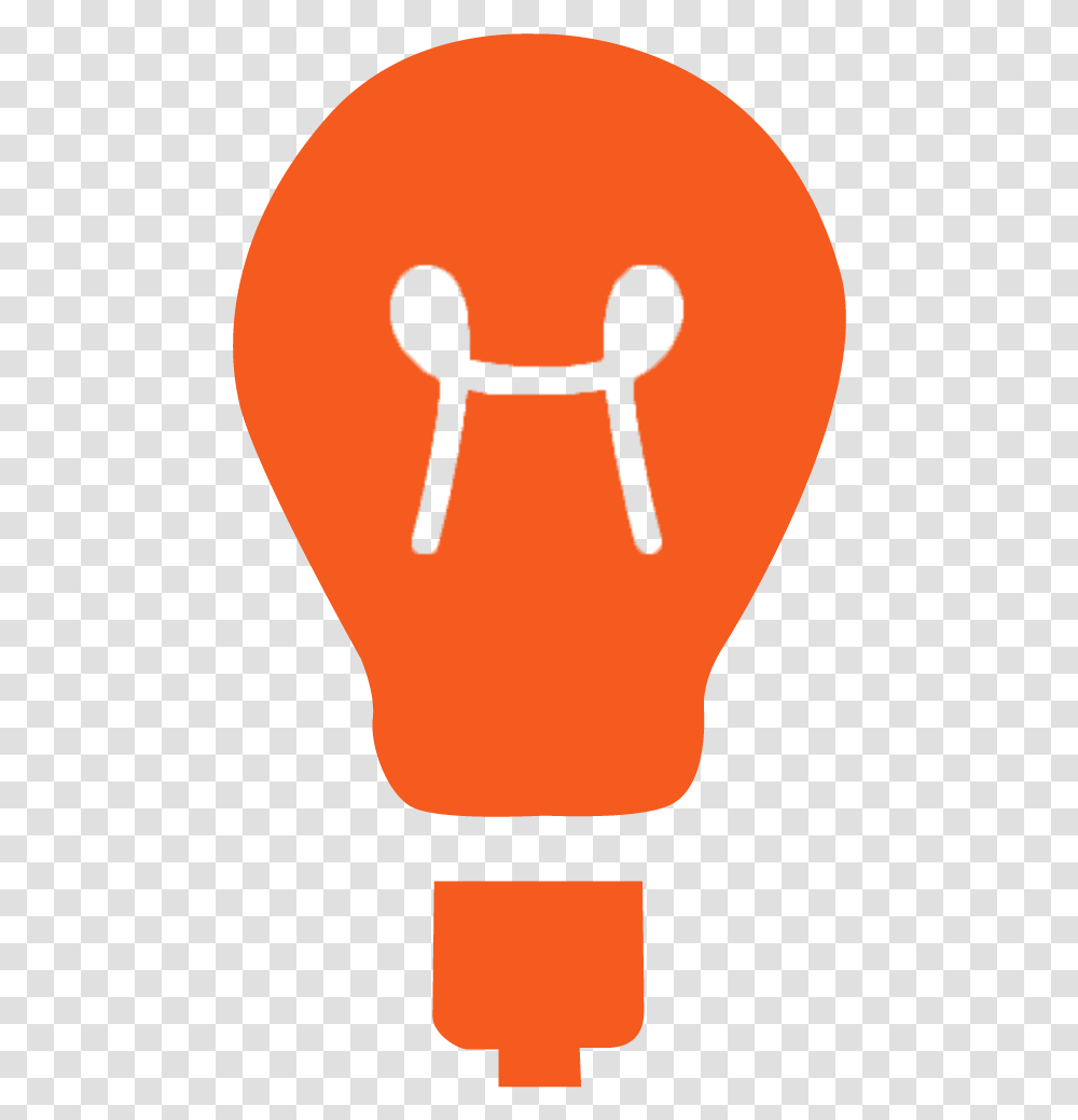 Orange Light Bulb Icon, Hand, Heart, Lightbulb, Label Transparent Png