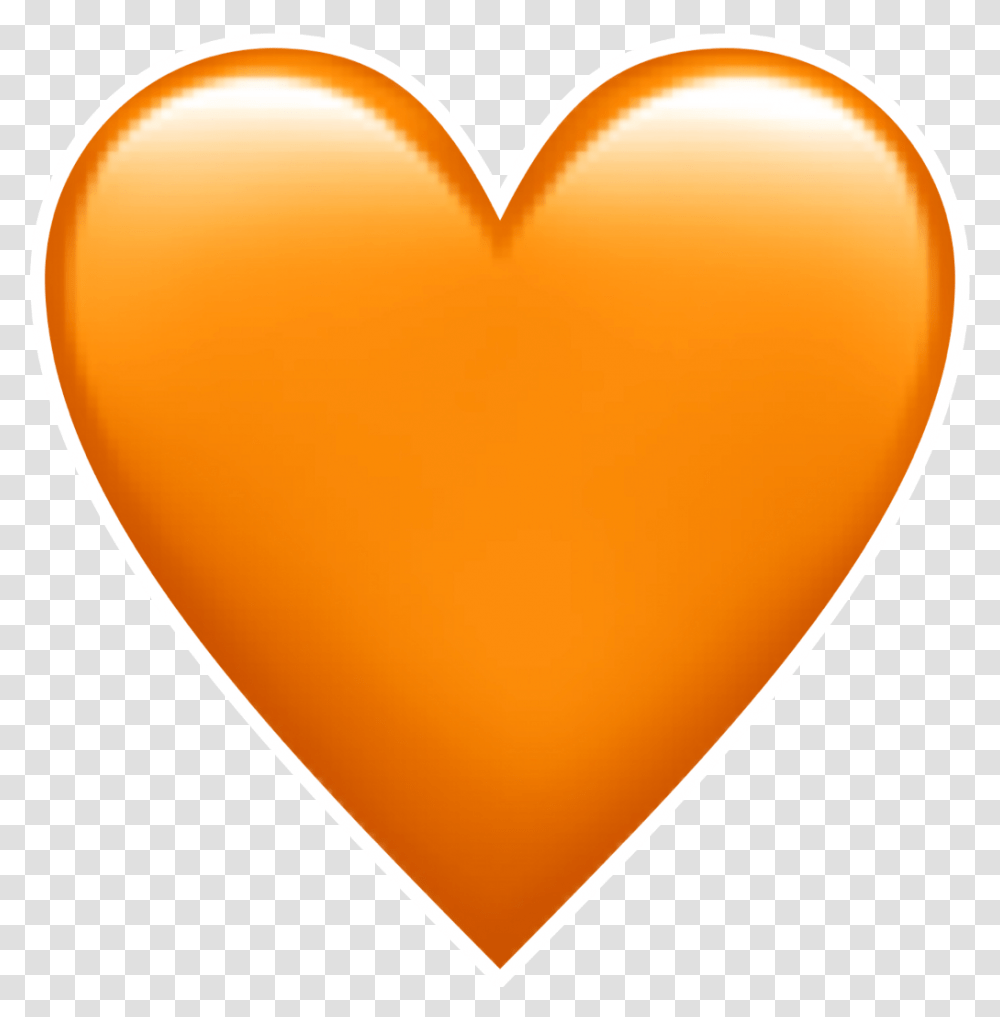 Orange Love Heart Emoji, Balloon, Label Transparent Png