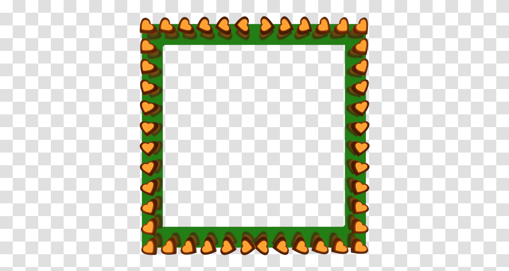 Orange Love Hearts Reflection On Green Square Border, Poster, Advertisement Transparent Png