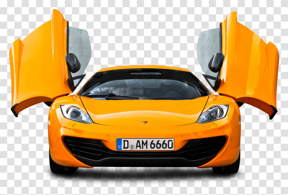 Orange Mclaren 12c Front View Car Of Car, Tire, Wheel, Machine, Vehicle Transparent Png