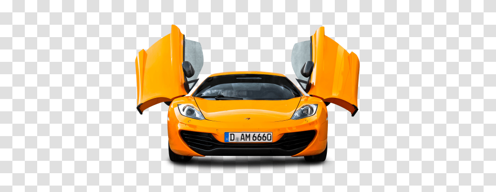 Orange Mclaren Front View Car Image, Tire, Wheel, Machine, Sports Car Transparent Png