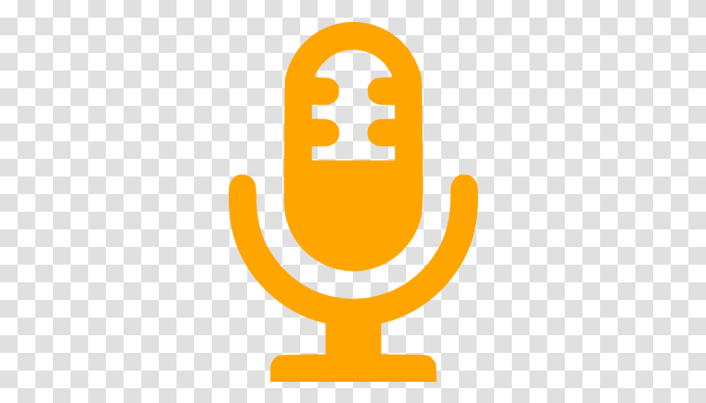 Orange Microphone Icon Microfone Ico, Text, Alphabet, Symbol, Logo Transparent Png