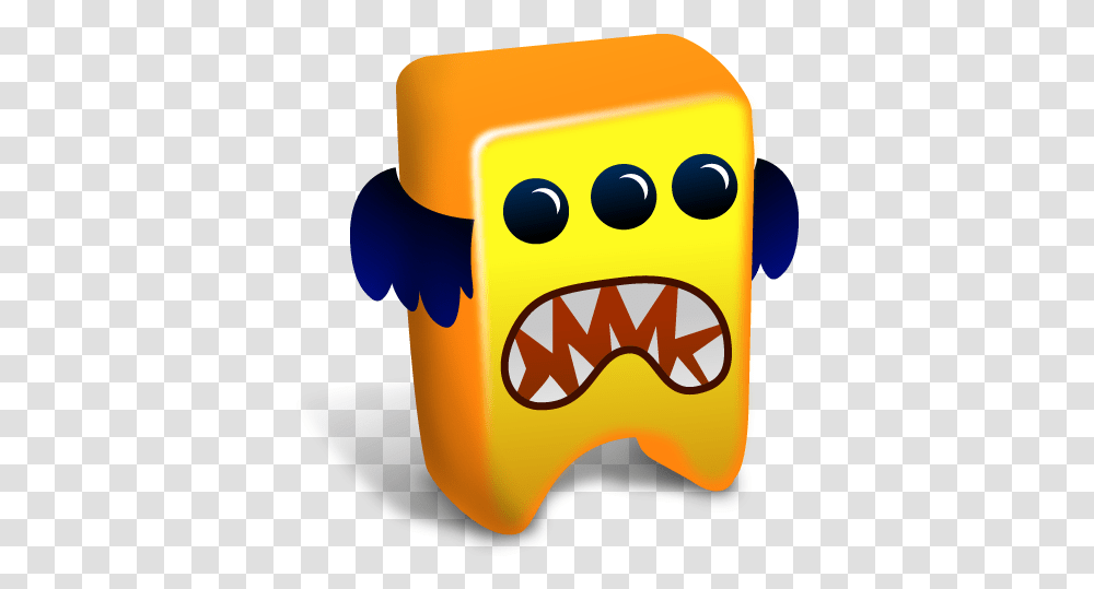Orange Monster With Three Eyes Icon Clipart Image Monster Free Icons Packs, Peeps, Teeth, Mouth, Pac Man Transparent Png