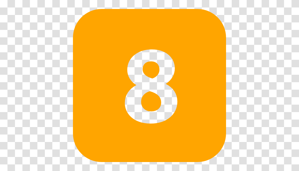 Orange Number 8 Filled Transparent Png