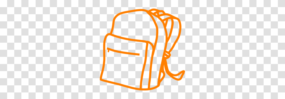Orange Outline Backpack Clip Art, Label, Sport, Bag Transparent Png