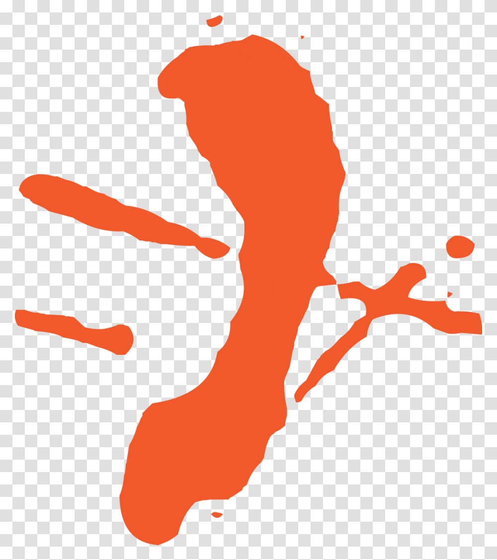 Orange Paint Splatter Clip Art Free Image, Person, Human, Stain, Footprint Transparent Png