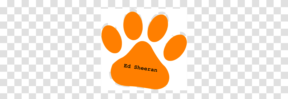 Orange Paw Ed Sheeran Text Clip Arts For Web, Footprint, Mustache Transparent Png