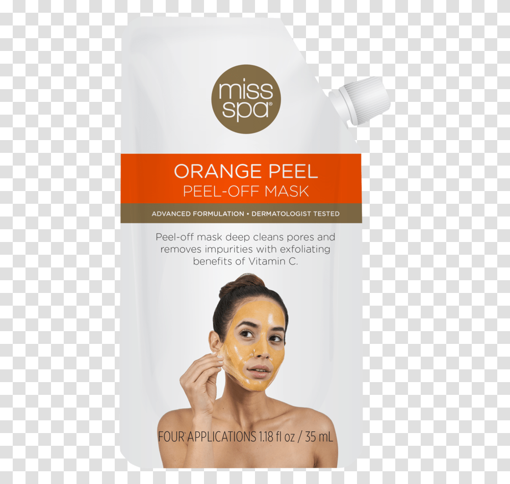 Orange Peel Peel Off Mask Miss Spa, Person, Poster, Advertisement, Flyer Transparent Png
