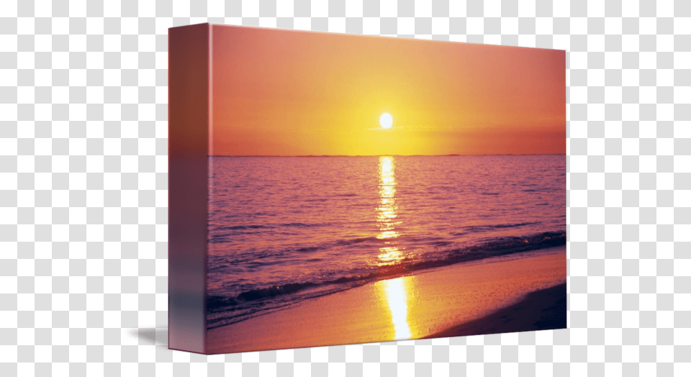 Orange Pink Sunset Sky With Sun Ball Pink And Orange Sunset, Nature, Outdoors, Sea, Water Transparent Png