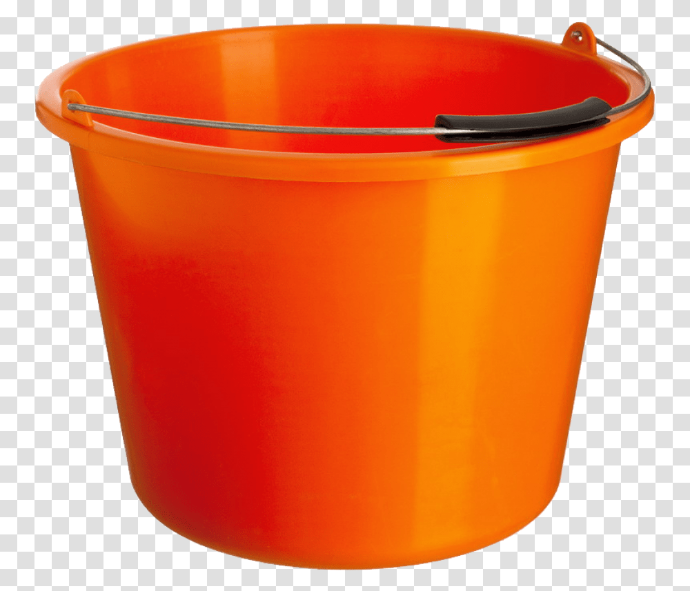 Orange Plastic Bucket Image Bucket, Bathtub Transparent Png