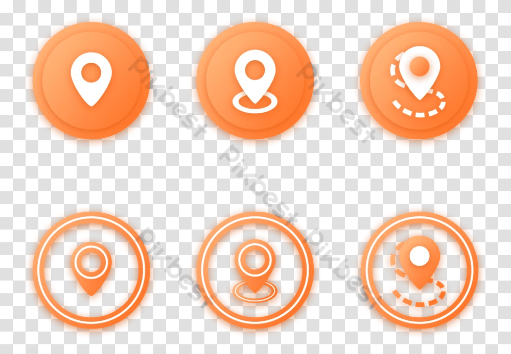 Orange Positioning System Icon Pointer Vector Psd Free Dot, Text, Spiral, Coil, Symbol Transparent Png