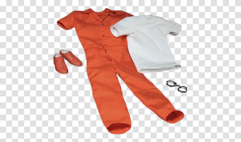 Orange Prison Uniform Stickpng Buy Prison Uniform, Clothing, Person, Pants, Sailor Suit Transparent Png