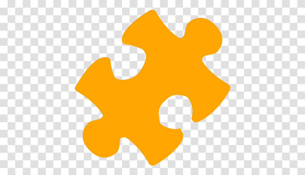 Orange Puzzle 4 Icon Orange Jigsaw Puzzle Piece, Game, Cow, Cattle, Mammal Transparent Png