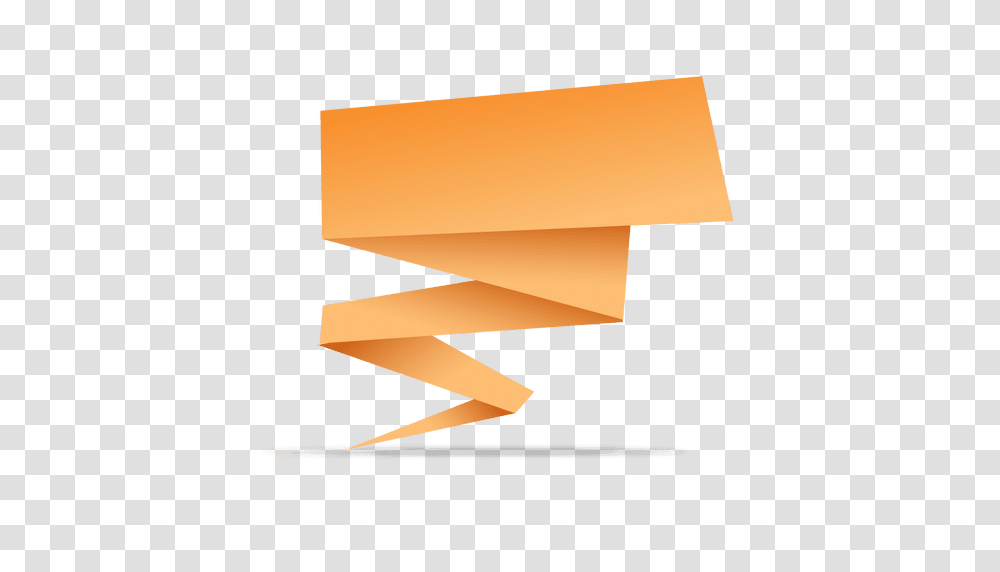 Orange Rectangular Origami Banner, Axe, Paper Transparent Png