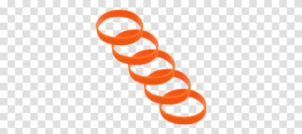 Orange Ribbon Awareness Silicone Bracelets 5 Pack Circle, Peel, Spiral, Coil, Hoop Transparent Png