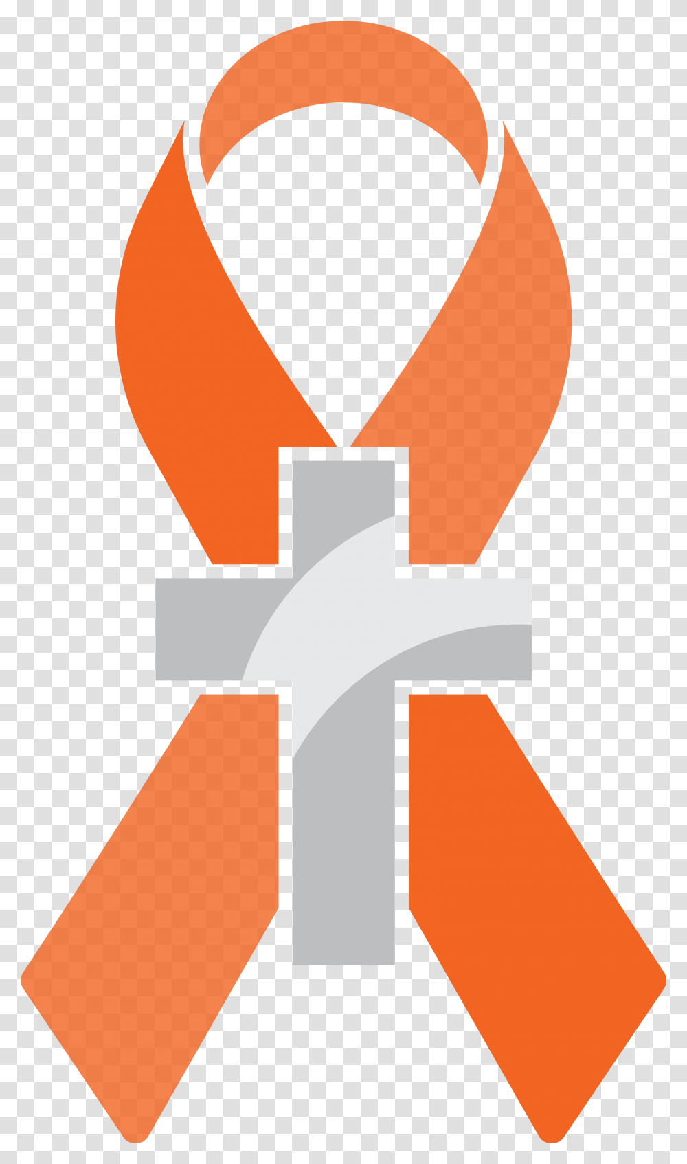 Orange Ribbon Picture Orange Ribbon With Cross, Symbol, Fire, Light Transparent Png