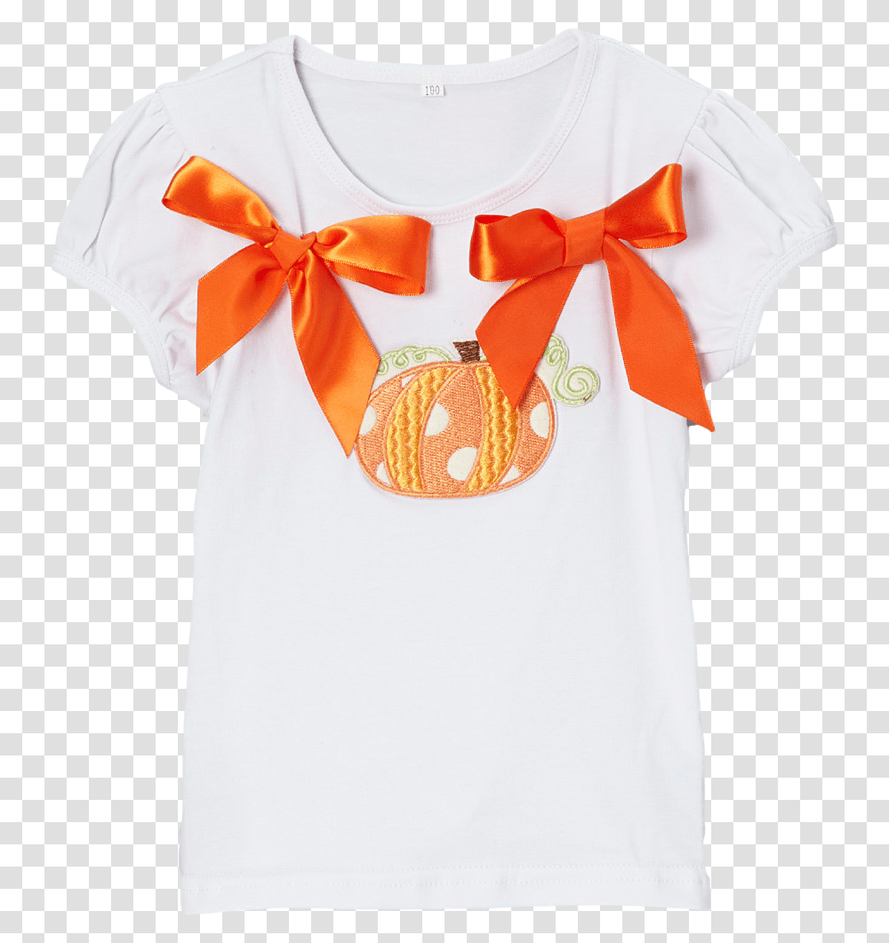 Orange Ribbon Pumpkin Short Sleeve Thanksgiving Amp Halloween Blouse, Apparel, Accessories, Accessory Transparent Png