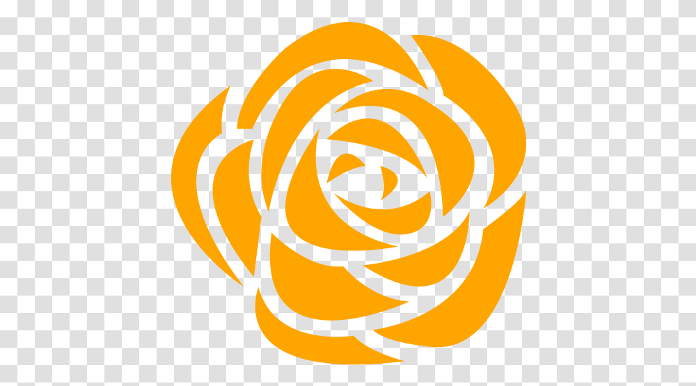 Orange Rose Icon Orange Flower Icon, Spiral, Coil, Symbol Transparent Png