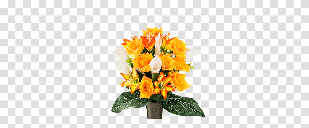 Orange Rose With Sunset Tiger Lily Ma2187 Roses And Tiger Lily, Plant, Flower, Blossom, Flower Bouquet Transparent Png
