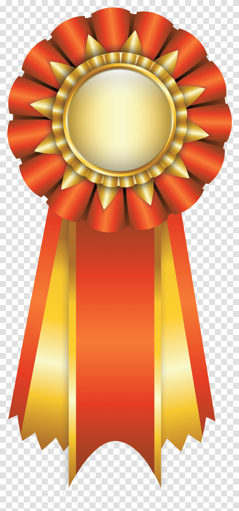 Orange Rosette Ribbon Clipart Recognition Ribbon Award Design, Gold, Trophy, Logo, Symbol Transparent Png