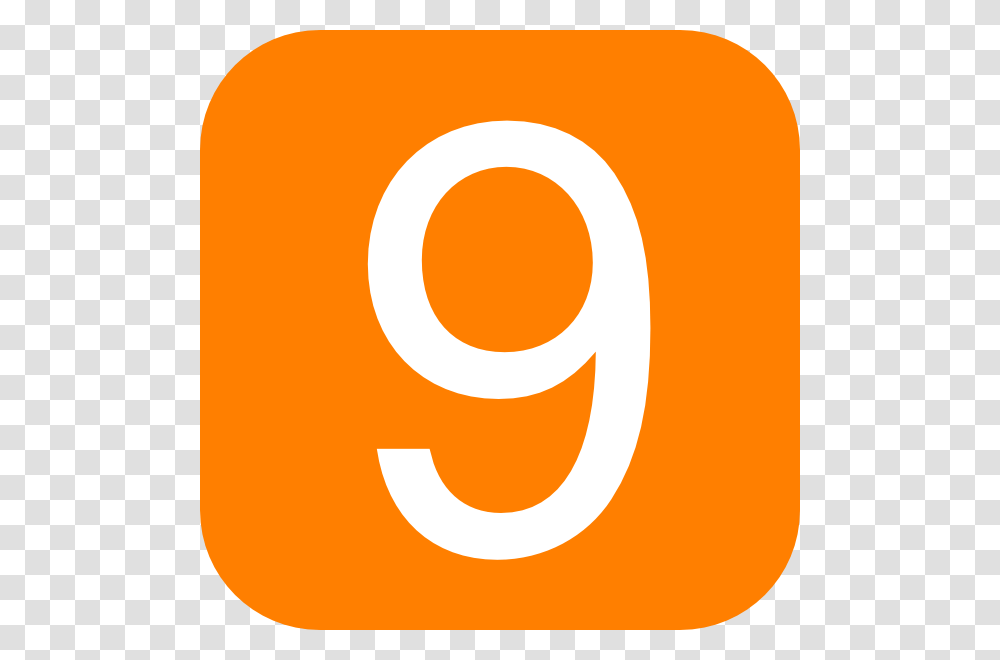 Orange Rounded Square With Number 9 Hi, Alphabet, Plant Transparent Png