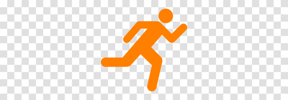 Orange Running Icon On Background Clip Arts, Logo, Crowd Transparent Png