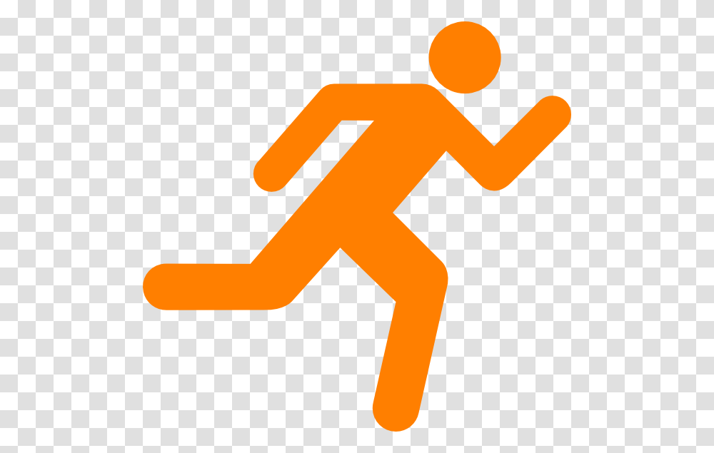 Orange Running Icon On Background Svg Clip Clipart Of Man Running, Hammer, Tool, Logo Transparent Png
