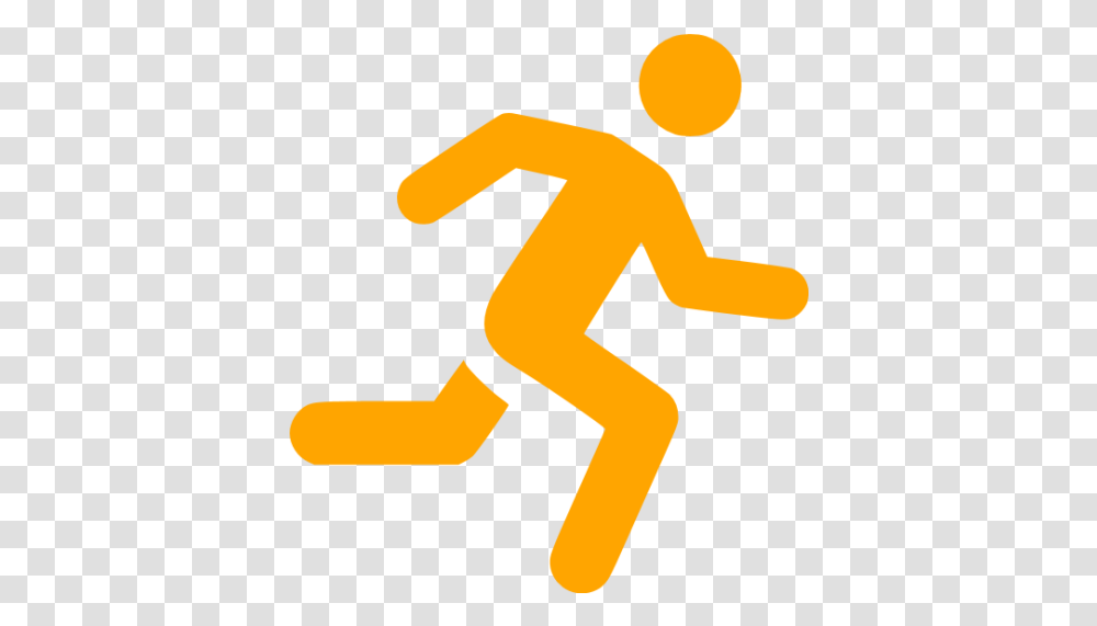 Orange Running Man Icon Free Orange Man Icons Yellow Running Man Icon, Symbol, Person, Human, Sign Transparent Png